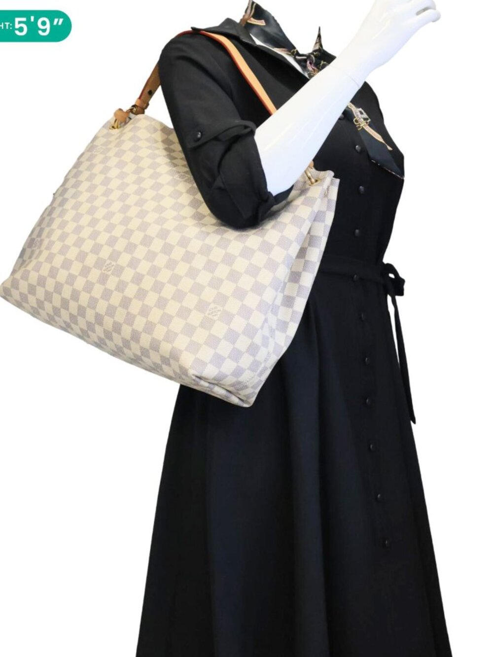 Louis Vuitton  Graceful MM Damier Azur Hobo Bag Rose Ballerine - Picture 2 of 16
